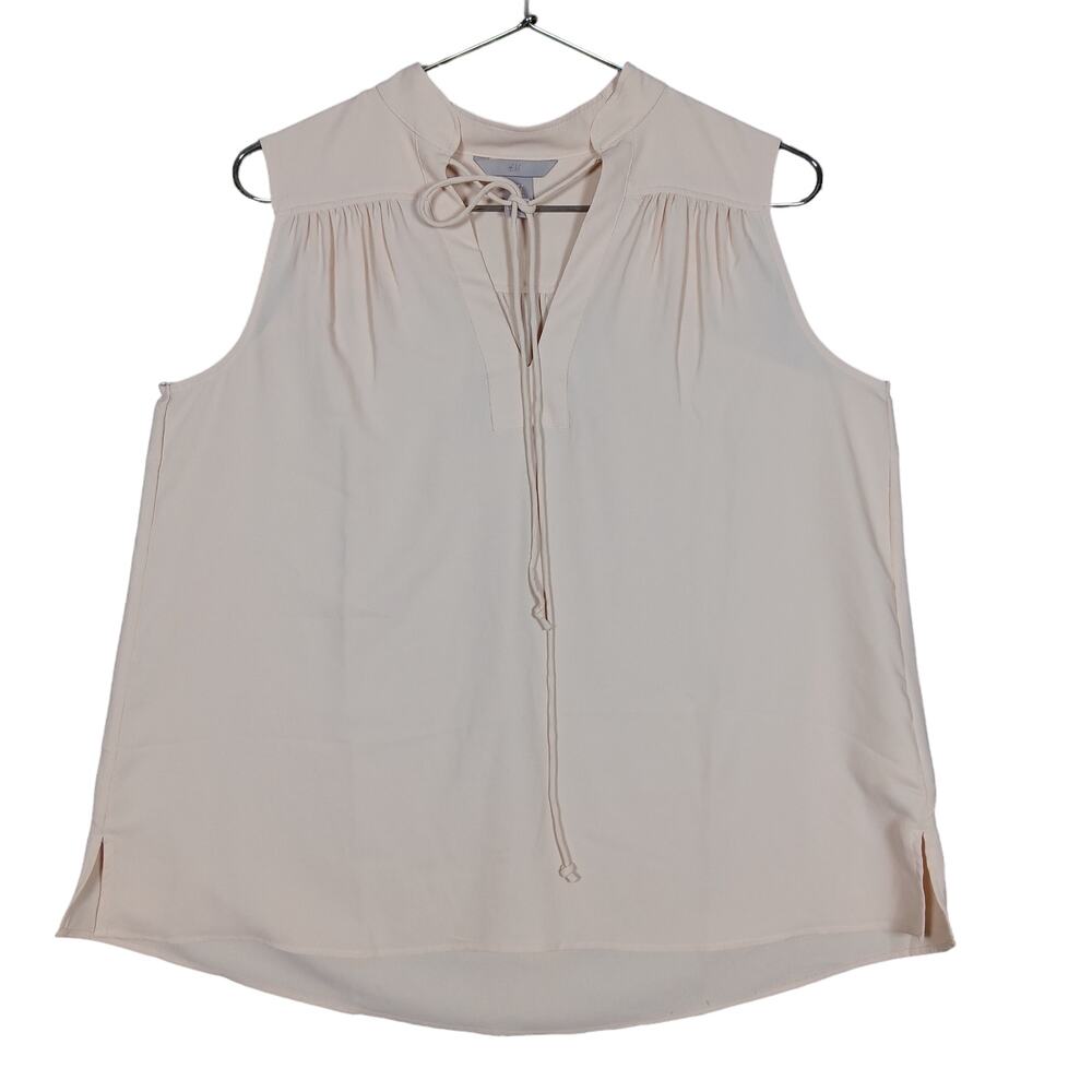 H&M Flowy Top Size Small Cream Color Sleeveless Ties at the Neck